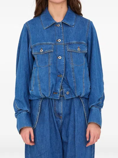 Loewe Denim Cotton Jacket In Blue