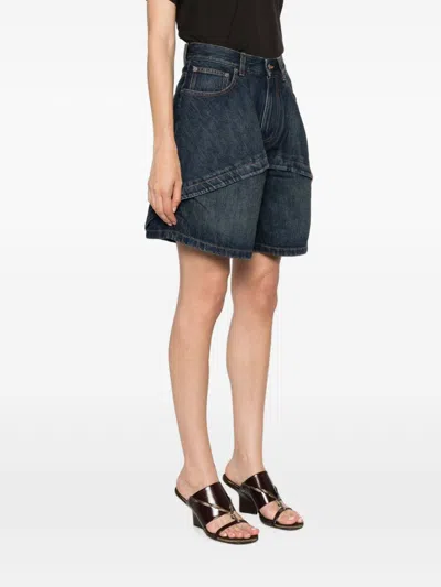 Loewe Denim Cotton Shorts In Blue