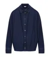 Loewe Womens Draped Denim-look Cotton Shirt Dark Indigo In Blue