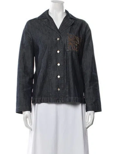 Pre-owned Loewe Denim Jacket In Blue