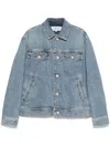 Loewe Anagram Cut-outs Denim Jacket In Blue