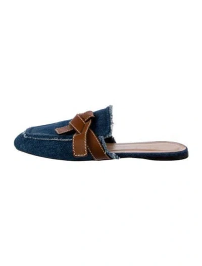 Pre-owned Loewe Denim Mules In Blue