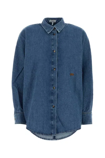 Loewe Denim Oversize Shirt In Blue