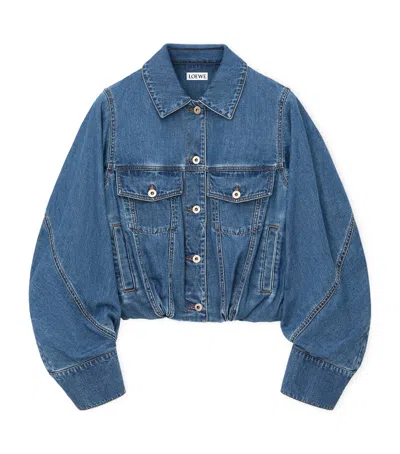 Loewe Denim Oversized Jacket In Blue