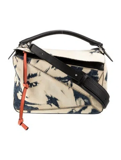 Pre-owned Loewe Denim Puzzle In Blue