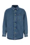 Loewe Long Sleeve Denim Shirt With Chest Pocket In Blue
