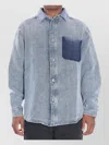 Loewe Cotton Linen Long Sleeve Shirt In Blue