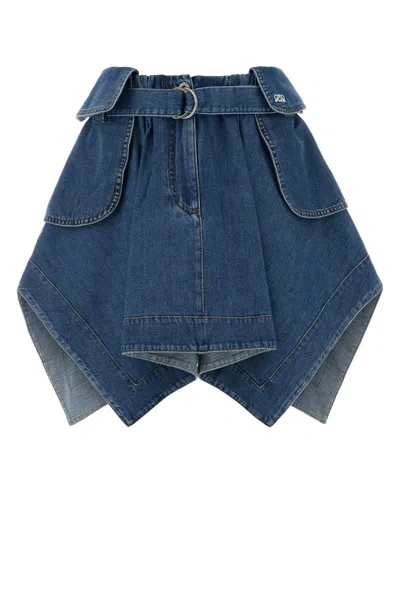 Loewe Denim Skirt In Blue