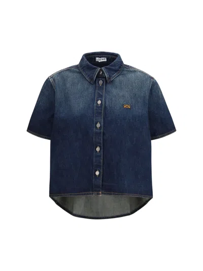 Loewe Denim Trapeze Shirt In Blue