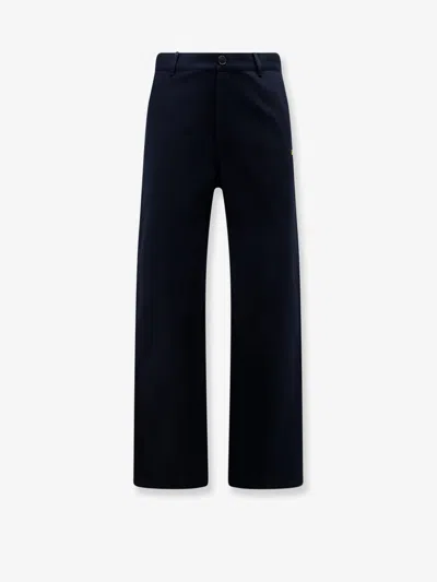 Loewe Denim Trousers With Contrasting Embroidered Logo In Blue