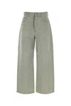 Loewe Relaxed Fit Wide Leg Denim Trousers In Green