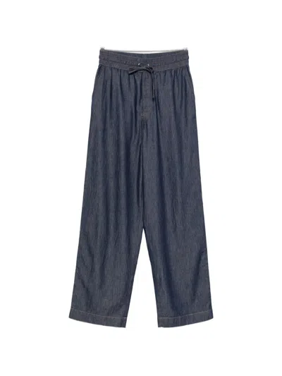 Loewe Denim Wide-leg Trousers In Black