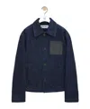 Loewe Mens Indigo Blue Workwear Relaxed-fit Denim Jacket In Black