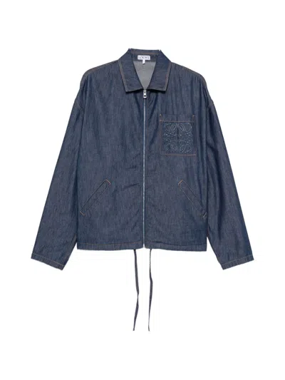 Loewe Denim Zipped Jacket In Blue