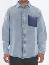 Loewe Cotton Linen Long Sleeve Shirt In Blue