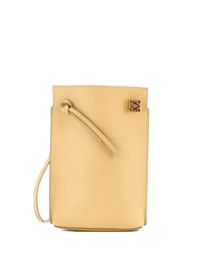 Pre-owned Loewe Dice Pocket Leather Crossbody Bag In Neutral