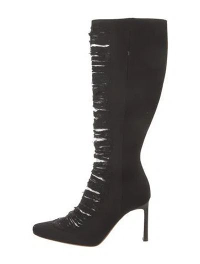 Pre-owned Loewe Distressed Accents Boots In Black