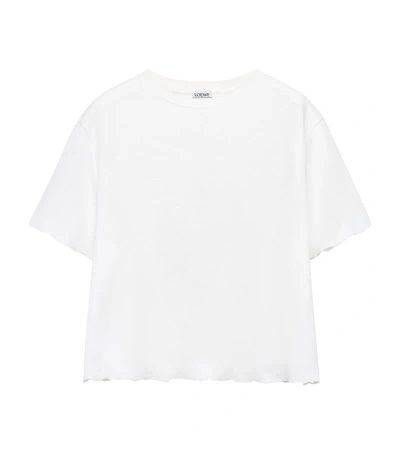 Loewe Distressed-edge T-shirt In White