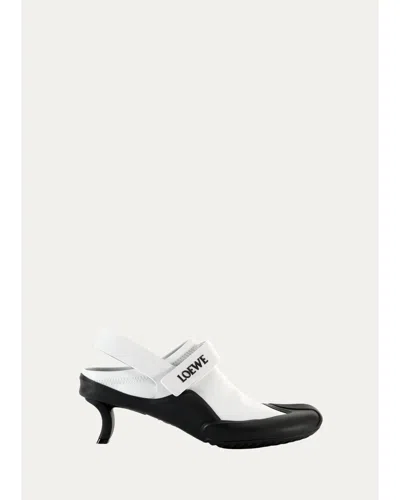 Loewe Dive 45mm Slingback Pumps In White/black