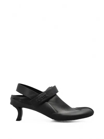 Loewe Black Dive Slingbacks In Stretch Calfskin