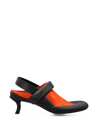 Loewe Dive Touch-strap Pumps In Orange