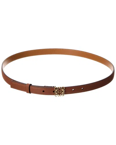 Loewe Dnu Inv  Anagram Leather Belt In Brown