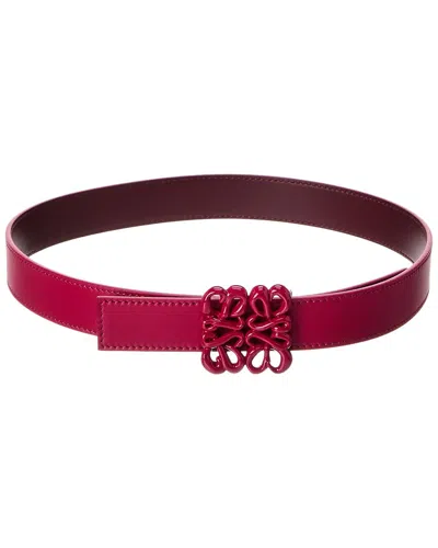 Loewe Dnu Inv  Logo Leather Belt In Pink