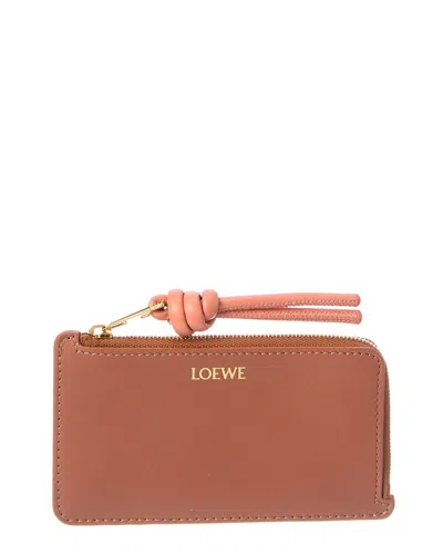 Loewe Logo Leather Card Case In Brown