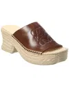 Loewe Petal Leather Espadrille Platform Sandals In Brown