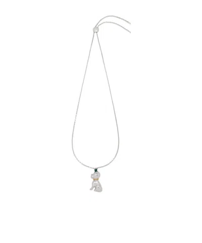 Loewe Dog Necklace In Enamel In Metallic