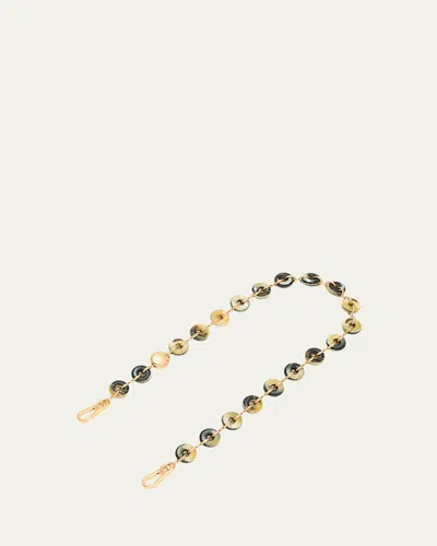 Loewe Donut Chain Shoulder Strap In Acetate And Stainless Steel In Black