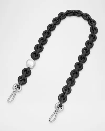 Loewe Donut Chain Shoulder Strap In Leather In Black