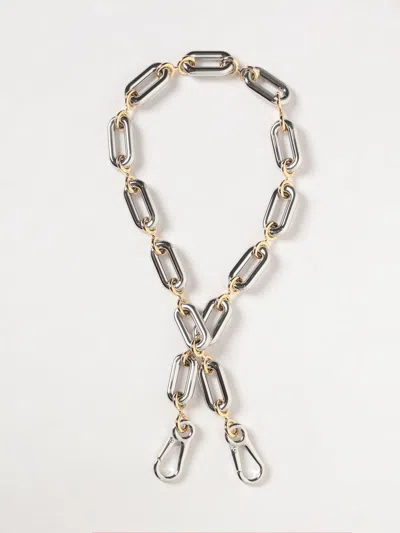 Loewe Donut Chain Strap In Metal With Engraved Lettering Logo In Silver
