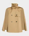 Loewe Double-breasted Cape Trench Jacket In Nude