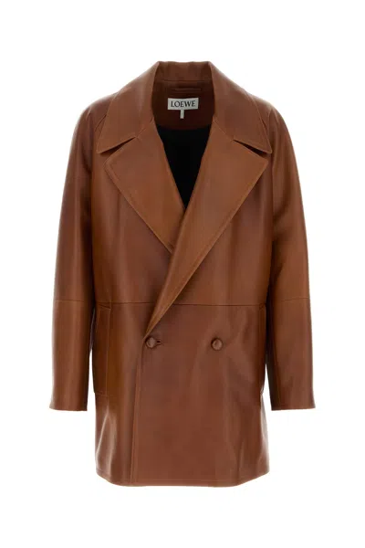 LOEWE GIACCA IN NAPPA MARRONE UOMO