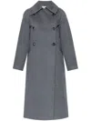 Loewe Double-breasted Coat In Grey