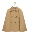 Loewe Double-breasted High-neck Coat In Brown