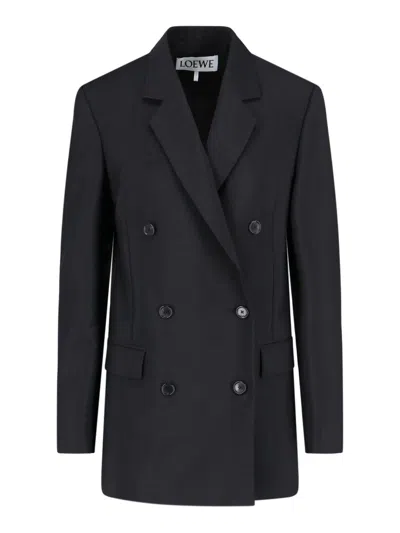 Loewe Double-breasted Jacket In Black  