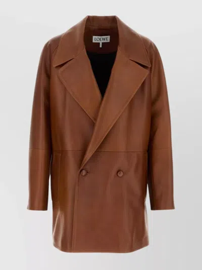 LOEWE DOUBLE-BREASTED NAPPA LEATHER JACKET SILHOUETTE