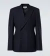 Loewe Navy Blue Double-breasted Jacket In Wool In Blue
