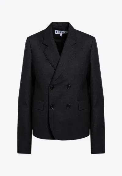 LOEWE DOUBLE-BREASTED WOOL BLAZER