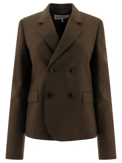 Loewe Double-breasted Wool Blazer Jackets Green