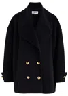 Loewe Wool Coat Double-breasted Design Notched Lapels In Navy