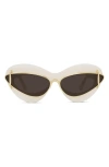 Loewe Double Frame 67mm Oversize Cat Eye Sunglasses In Neutral