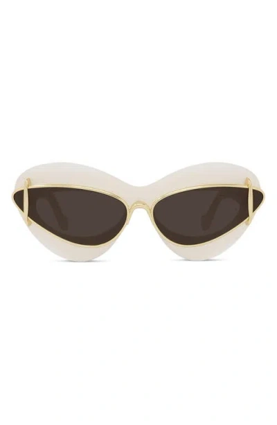 Loewe Double Frame 67mm Oversize Cat Eye Sunglasses In Neutral