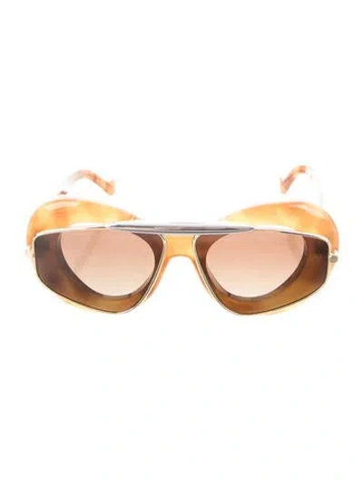Pre-owned Loewe Double Frame Aviator Sunglasses In Neutral