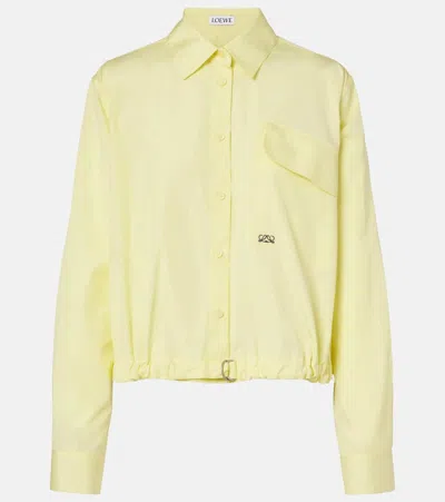Loewe Double L Cotton Shirt In Yellow