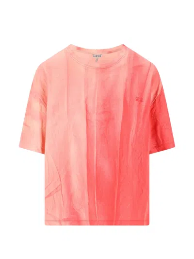 Loewe Double L Embroidered T-shirt In Red