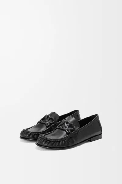 Loewe Double L Loafer In Soft Leather Skin Size: 35 For Woman In Black