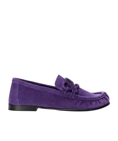 Loewe Double L Loafer In Suede Calfskin In Multi